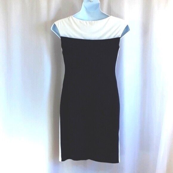 Chaps size large beige black color block dress * - Picture 4 of 14